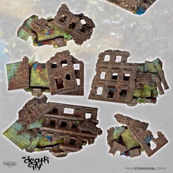 MULTIPLE 5x RUINED BUILDINGS BOX w40k, mordheim scenery terrain by studiolevel