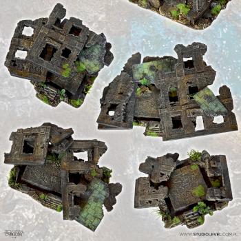 MULTIPLE 4x RUINED BUILDINGS BOX w40k, mordheim scenery terrain by studiolevel