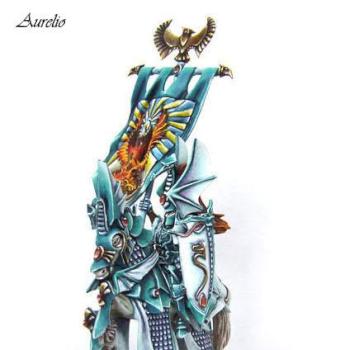high elf battle standard bearer by aurelio
