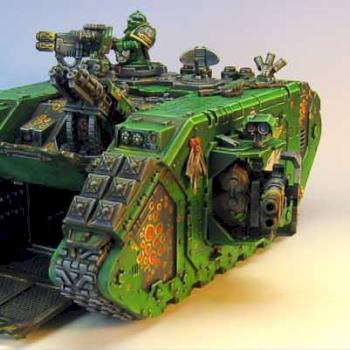 Salamander Land Raider Redeemer side view by Wappellious
