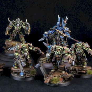 FW Nurgle Terminators and Tzeentch Sorcerer by camelson