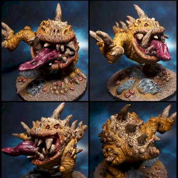 Custom sculpted Night Goblin Colossal squig by Maho