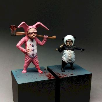 Pugsy Malone & Grumpy Bunny by Savage Forged Minis