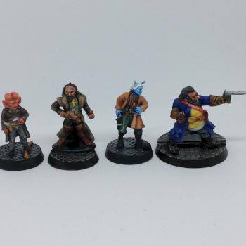 Star Trek 28mm Scumbags Ferengi Hired Gun, Klingon Pirate, Andorian Smuggler and Tellerite Bounty Hu by Byteknight
