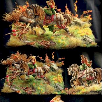 Mounted Sorceress with Parchment by fuzztones