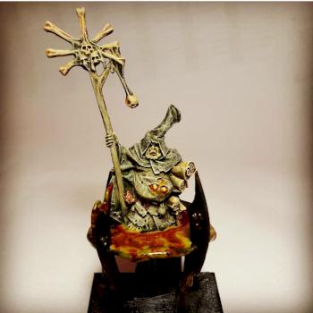 Chaos wizard of tzeench with mal of Nurgle by Koesty