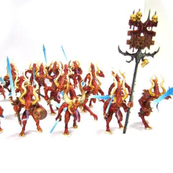 Chaos Daemons Bloodletters of Khorne Regiment by dydziorek