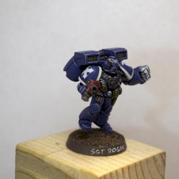Ultramarine Assault Sergeant by PsyCrow