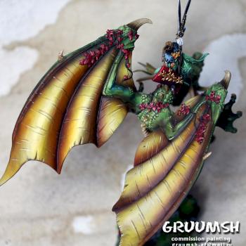 Wood elf on dragon by Gruumsh