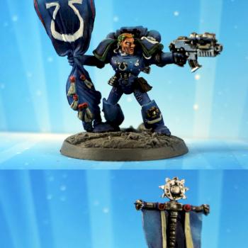 Skulz promotion - space marine standard bearer by belgun