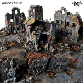 KINGS DEATHCITY 72x48 GAMEBOARD + BUILDINGS TERRAIN + ORK WARGANG by studiolevel