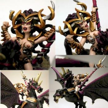 Warhammer Dark Elf Morathi on Dark Pegasus by Circe