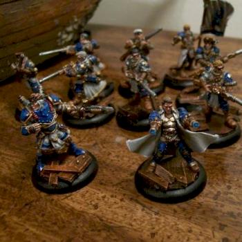 Lt. Caine and Journeyman Warcaster + Longgunners by Tanith1st