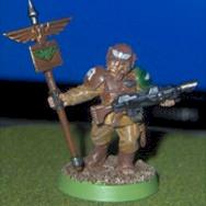 Imperial Guard standard bearer (converted) by vonbloodbath