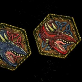 Painted Dragon Pendants commissioned by TheBigBlueTrunk.com by Leviticus
