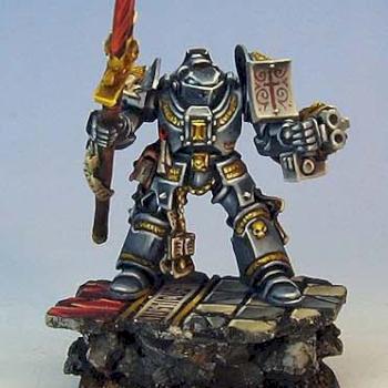 Warhammer 40k Grey Knight terminator on sculpted base by Wappellious