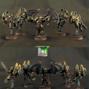 5 Chaos raptors with champion by Idler studio
