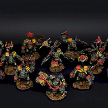 Squad of Evil Sunz Ork Nobz by KujoPainting