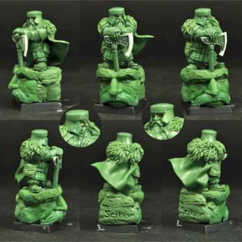 Dwarf Warrior original green stuff sculpture by Scibor
