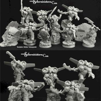 Sci Fi Egyptian Warriors with Jumpacks by Scibor