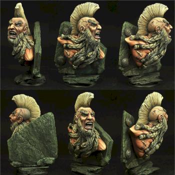 Dwarf Bust painted height 120mm by Scibor