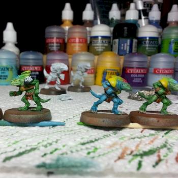 Blood Bowl Gamesday 2000 Lizardmen Team by MetroidHatchling