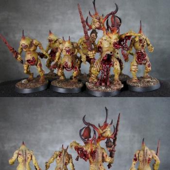 Plaguebearers of Nurgle with Herald by andee