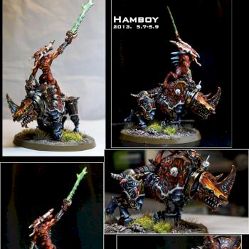 Herald of Khorne on Juggernaut of Khorne by hamboy