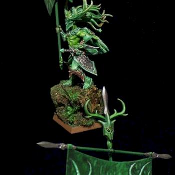 Wood Elf Noble with Battle Standard Bearer by slawek