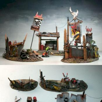 Ork Com Station, Barricades and Ammo Dump by Terraformer