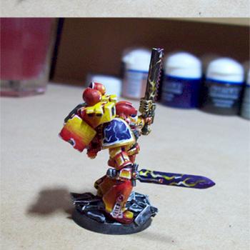 Jumpy flamey space marine by Bowlog