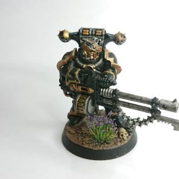 Black Legion Chaos Space Marine with Auto-Cannon by Iamgeorgeous