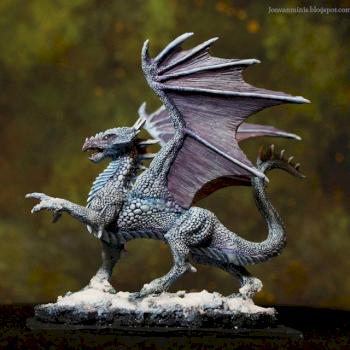 Reaper Bones White Dragon_painted by JonVanMinis by JonVanMinis