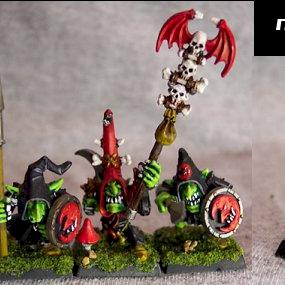 Night Goblin Shaman and Ladz by virtuouswolf