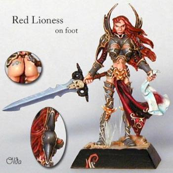 Red Lioness on Foot by Olda
