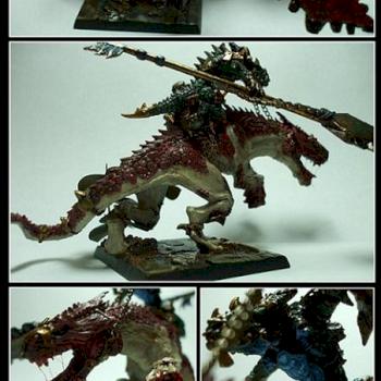 Lizardmen Oldblood on Carnosaur by Amornar