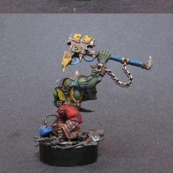 Ork Nob with 'uge Choppa by Orkish by WhiteRavenFactory