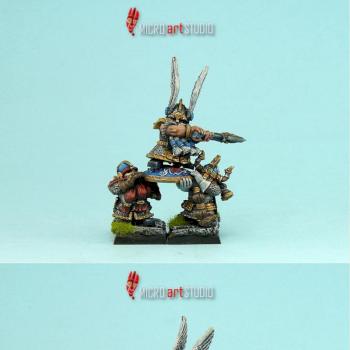 Dwarf King Alrik and Shieldbearer by techanu