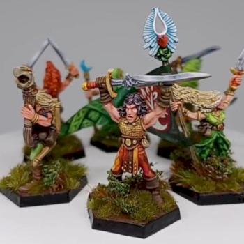 Wood Elf Wardancers Command by painterboyroy