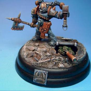 chaos space marine and goblin by fix