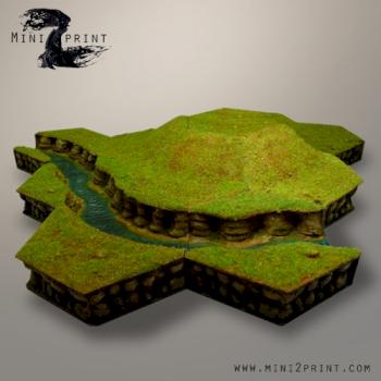 3D printed Hill and river by Mini2Print