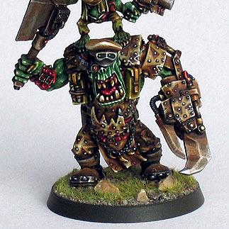 Space ork boss with helm bearer by ManU26