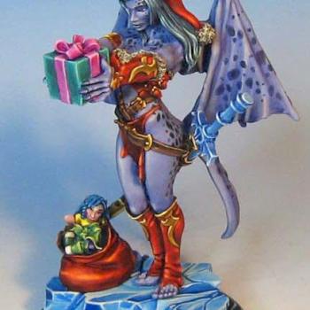 Reaper Holiday Sophie on sculpted base by Wappellious