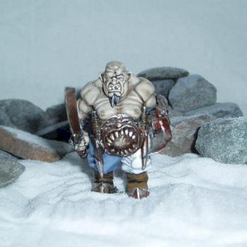 Ogre.  Does his mother know hes out without his vest on? by davenorthern