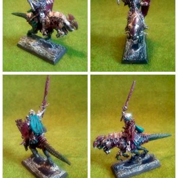 Dark Elf Dreadlord on Cold One by Falarier