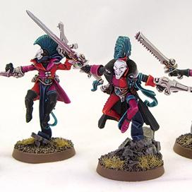 Eldar Harlequins of Saim-Hann with Great Harlequin by richardvan