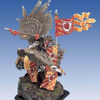 Bretonnian Standard Bearer on Pegasus by Wolfbane