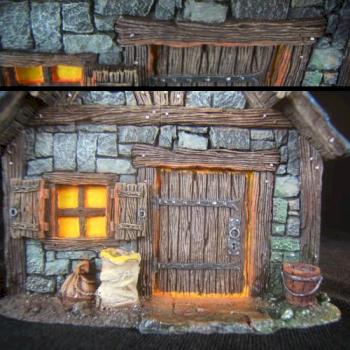 Medieval Cottage / House Terrain (Tabletop World - blue roof) by OG_Gamer