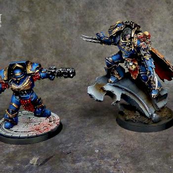 Horus Heresy Night Lords Primarch Konrad Curze and two Praetors by Awaken Realms
