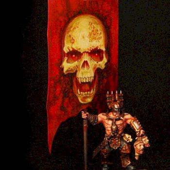 Chaos Khorne Hero with Battle Standard Bearer by slawek